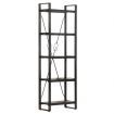 5-Tier Bookcase Black 60x30x180 cm Solid Mango Wood