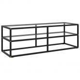 TV Cabinet Black with Tempered Glass 120x40x40 cm