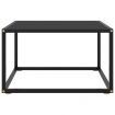 Tea Table Black with Black Glass 60x60x35 cm