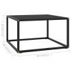 Tea Table Black with Black Glass 60x60x35 cm