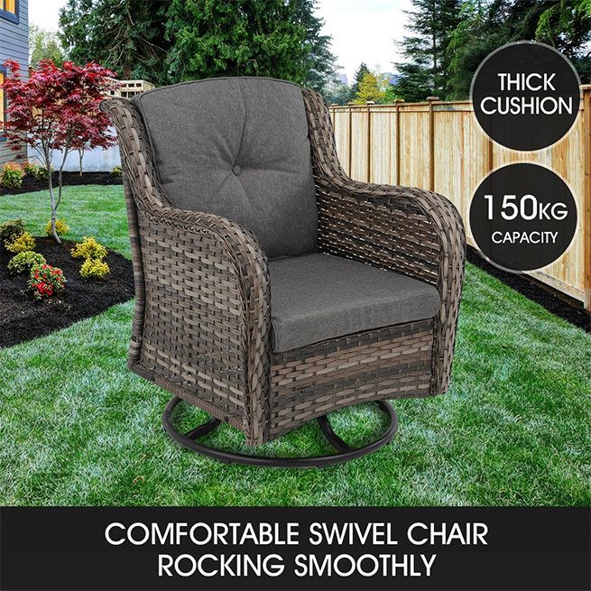 wicker glider patio set