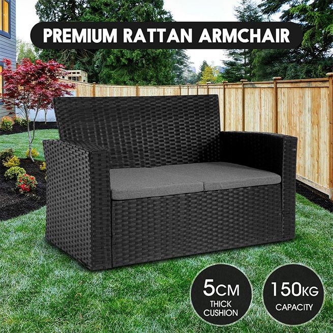 rattan garden furniture with thick cushions