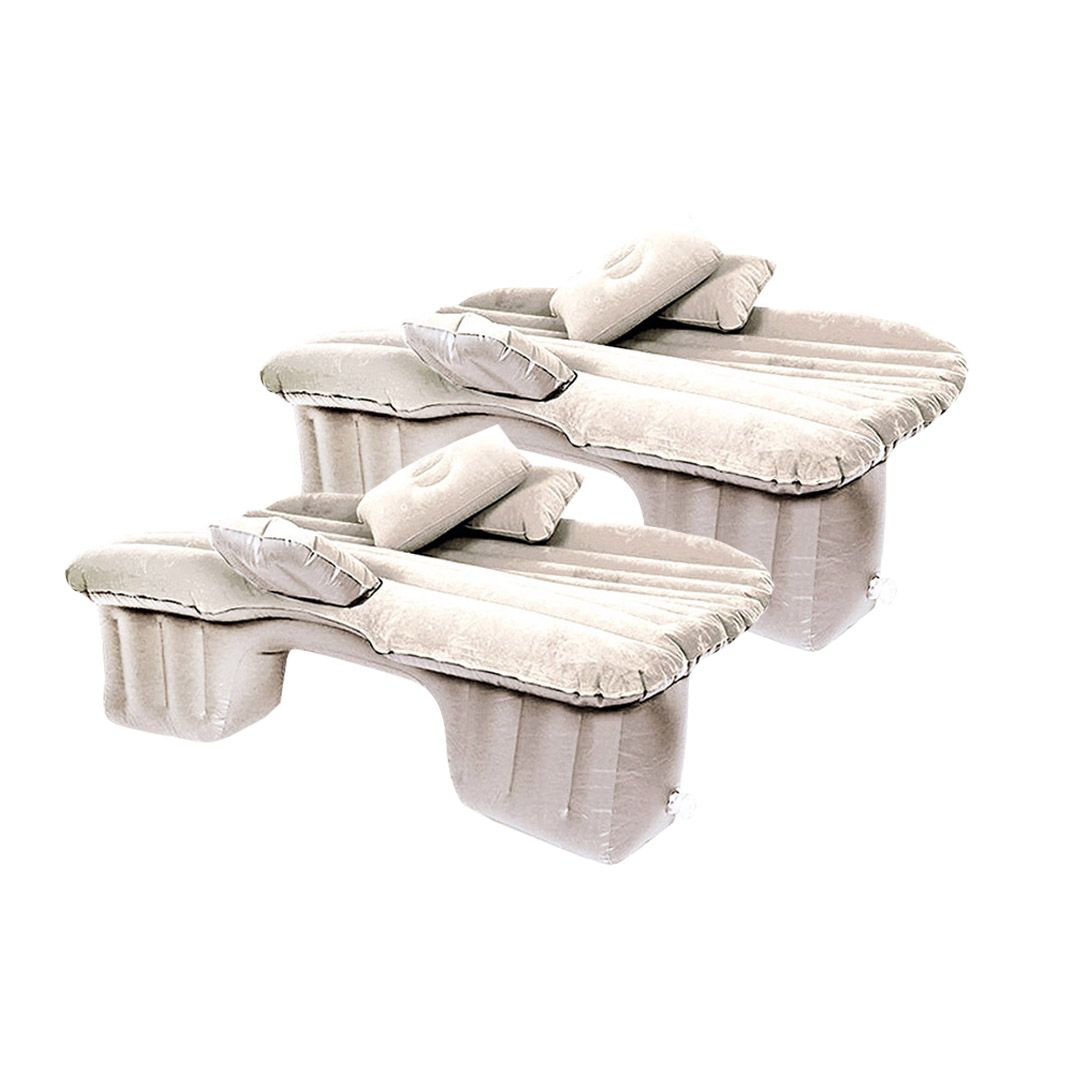 2X Inflatable Car Mattress Portable Travel Camping Air Bed Rest Sleeping Bed White