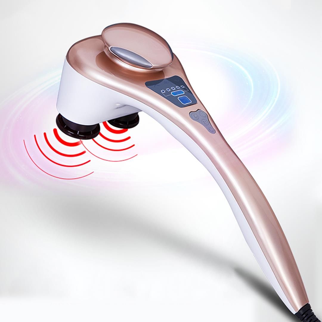 Portable Handheld Massager Soothing Heat Stimulate Blood Flow Shoulder 4 Heads