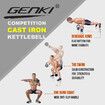 Genki 24kg Kettlebell Barbell Cast Iron Fitness Home Gym Workout with Wide Grip Colour Coded Black