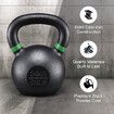 Genki 24kg Kettlebell Barbell Cast Iron Fitness Home Gym Workout with Wide Grip Colour Coded Black
