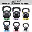 Genki 24kg Kettlebell Barbell Cast Iron Fitness Home Gym Workout with Wide Grip Colour Coded Black