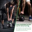 Genki 24kg Kettlebell Barbell Cast Iron Fitness Home Gym Workout with Wide Grip Colour Coded Black