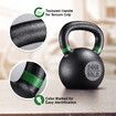 Genki 24kg Kettlebell Barbell Cast Iron Fitness Home Gym Workout with Wide Grip Colour Coded Black