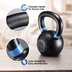 Genki 12kg Kettlebell Barbell Cast Iron Fitness Home Gym Workout with Wide Grip Colour Coded Black