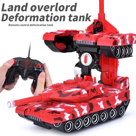 RC Transforming Tank Autobots Toy Transformation for Kids Boys and Girls Gift Col. Red