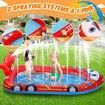 Fire Truck Sprinkler Pool Non-Slip Water Play Mat, Summer Fun Outdoor Water Play