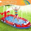 Fire Truck Sprinkler Pool Non-Slip Water Play Mat, Summer Fun Outdoor Water Play