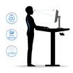 Electric Standing Desk Sit Stand Height Adjustable Office Computer Table Furniture Motorized Dual Motor Black