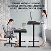 Electric Standing Desk Modern Office Computer Motorized Height Adjustable Table Dual Motor Wireless Charger Glass Top Black