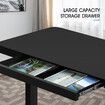 Electric Standing Desk Modern Office Computer Motorized Height Adjustable Table Dual Motor Wireless Charger Glass Top Black