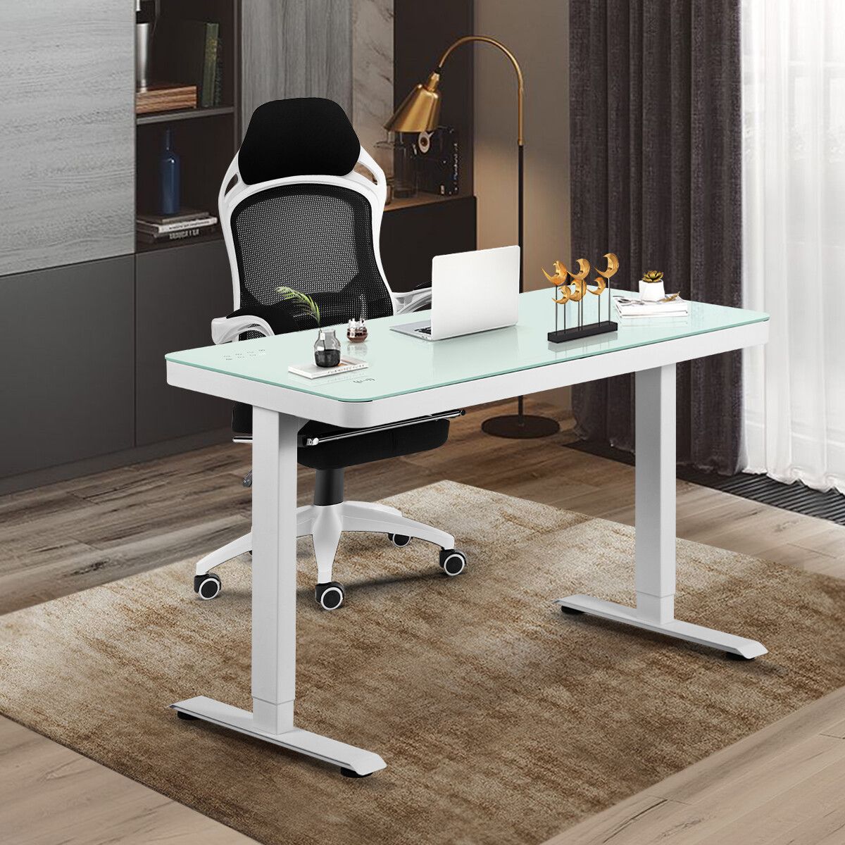 Electric Standing Computer Desk Motorized Table Height Adjustable Dual ...