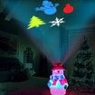 Christmas Snowman Projector Lights, Decorative Projection Lamp with Snowflake, Snowman,Tree, Ball Patterns for  Night Decoration Xmas Party