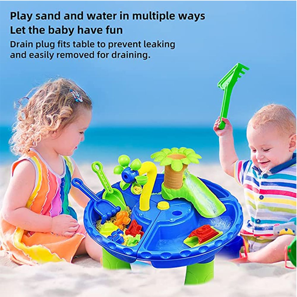 Beach Toys Set 3 in 1 Sand and Water Table Summer Toys Toddler Outdoor Toys Beach Toys Sand Table Water Play for Kids