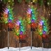 2X Solar Garden Tree Lights 2 Modes 12 Lamp Beads Multi-Color Waterproof Holiday Lights for Yard