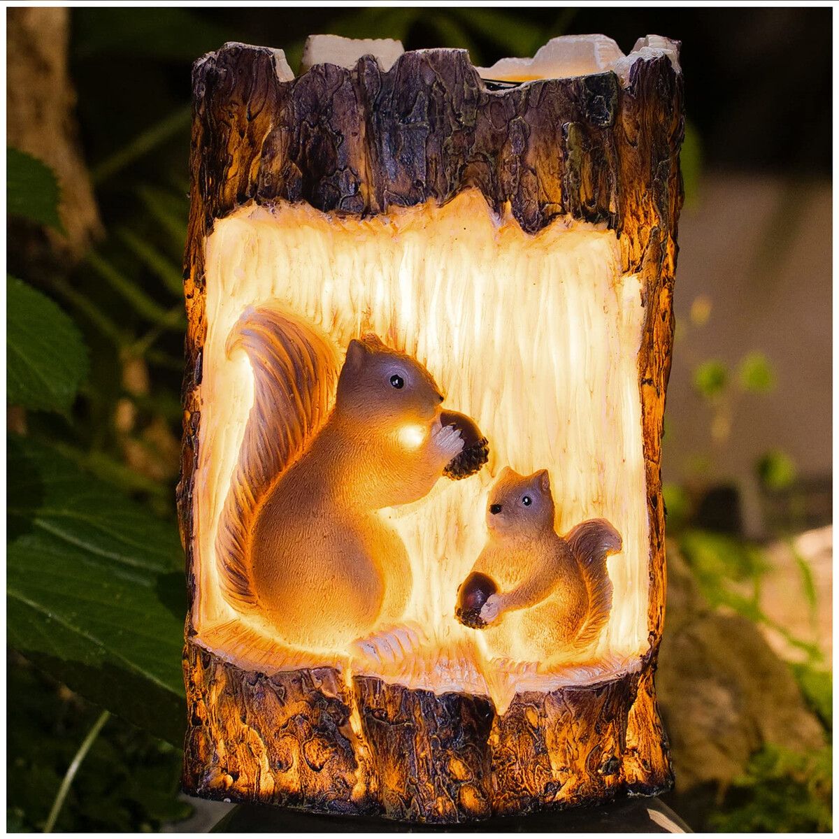 Solar Squirrel Figurine Garden Decor Decorative Lawn Ornaments Lights