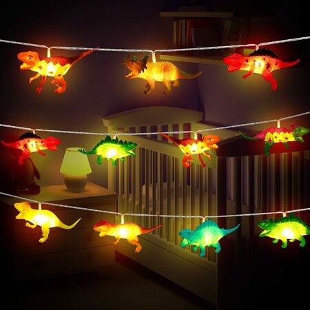 5M LED Dinosaur String Lights Batteries Powered  Dinosaur Lamp Christmas Party Tree Decorative