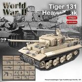 1018pcs TIGER 131 Military Tank Blocks Heavy Tanks Bricks Set Weapons Soldiers Models Kids DIY Toys Children Gifts