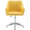 Swivel Dining Chair Yellow Fabric