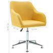 Swivel Dining Chair Yellow Fabric