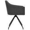 Swivel Dining Chairs 2 pcs Dark Grey Fabric