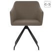 Swivel Dining Chairs 2 pcs Taupe Fabric