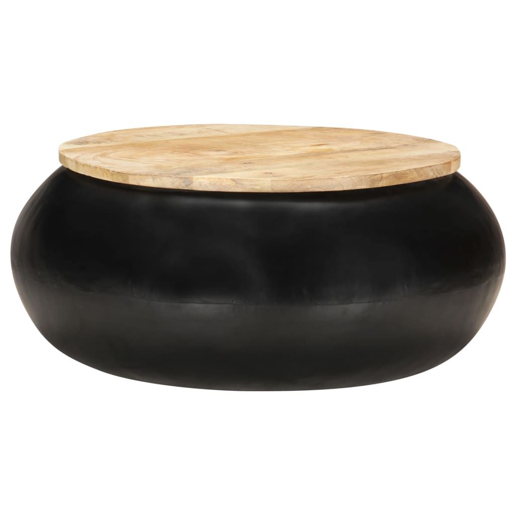 Coffee Table Black 68x68x30 cm Solid Mango Wood