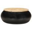 Coffee Table Black 68x68x30 cm Solid Mango Wood