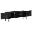 TV Cabinet Black 115x30x46 cm Solid Mango Wood