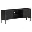 TV Cabinet Black 115x30x46 cm Solid Mango Wood