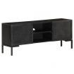 TV Cabinet Black 115x30x46 cm Solid Mango Wood