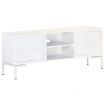 TV Cabinet White 115x30x46 cm Solid Mango Wood