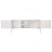 TV Cabinet White 115x30x46 cm Solid Mango Wood