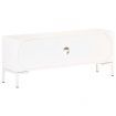 TV Cabinet White 115x30x46 cm Solid Mango Wood