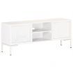 TV Cabinet White 115x30x46 cm Solid Mango Wood