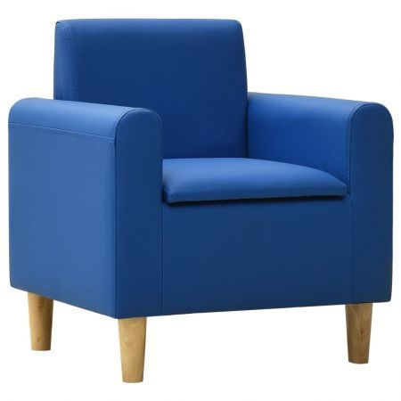 Children Sofa Blue Faux Leather Crazy, Childrens Faux Leather Chair