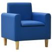 Children Sofa Blue Faux Leather