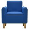 Children Sofa Blue Faux Leather