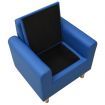 Children Sofa Blue Faux Leather