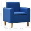 Children Sofa Blue Faux Leather