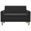 2-Seater Children Sofa Black Faux Leather