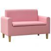 2-Seater Children Sofa Pink Faux Leather