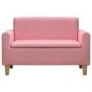 2-Seater Children Sofa Pink Faux Leather