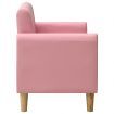 2-Seater Children Sofa Pink Faux Leather