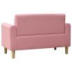 2-Seater Children Sofa Pink Faux Leather